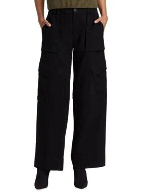 VINCE Women's Size 6 Flannel Wide Leg Raver Cargo Pants Sea Onyx NEW